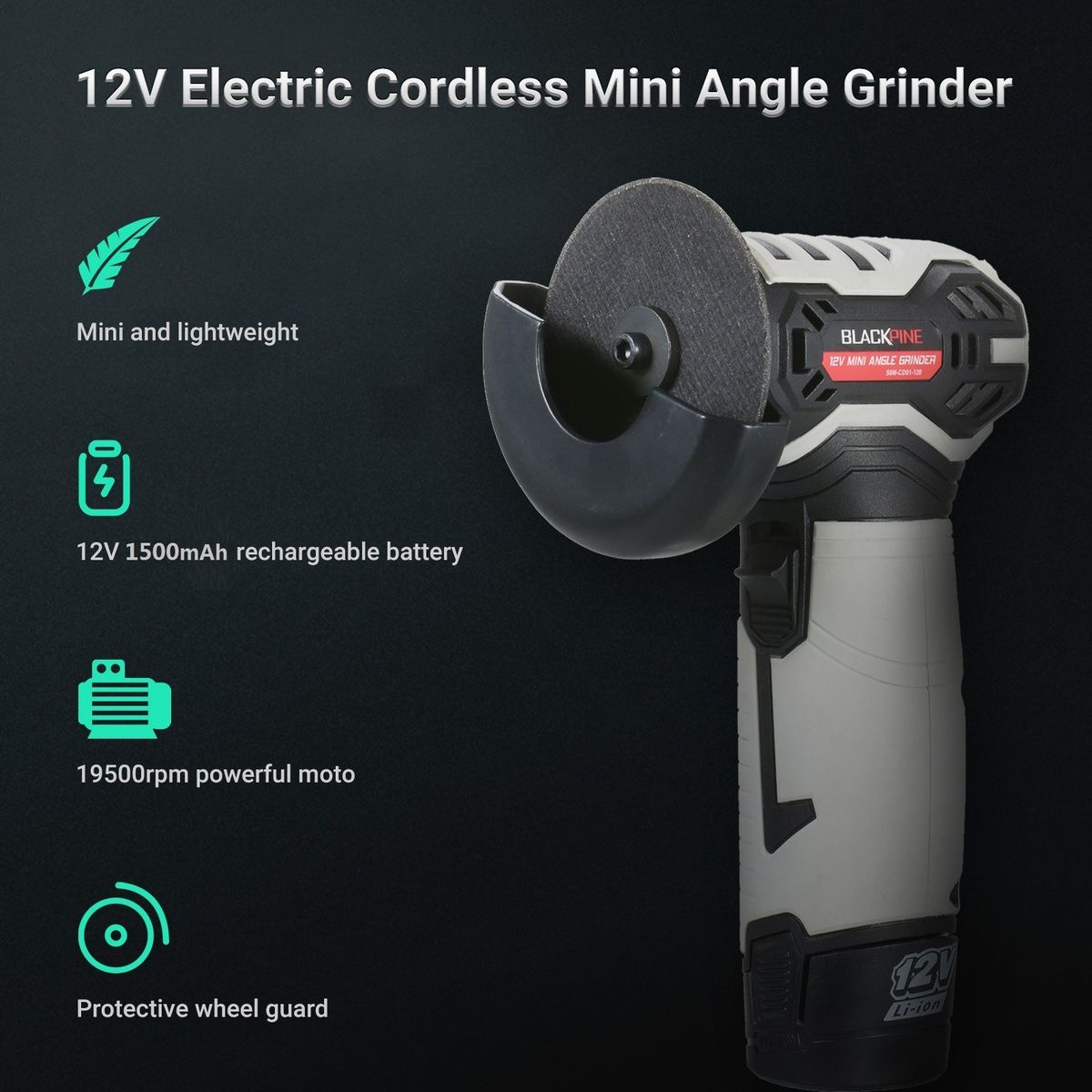 Cordless Mini Angle Grinder 12V Electric Grinder 3inch