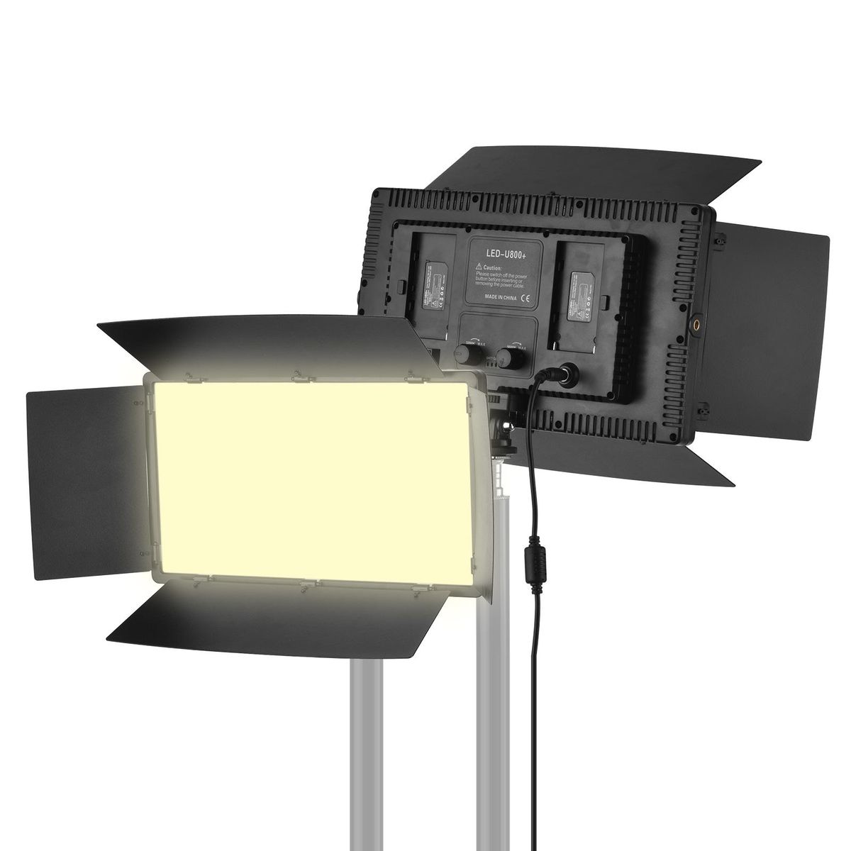 Andoer LED-800 LED Video Light Professional Photography Light Panel 800PCS Bright Light Beads Adjustable Bi-Color Temperature 3200-5600K Dimmable Brightness with Barndoor 1/4 Inch Screw Hole Ball Head Cold Shoe Mount for Outd