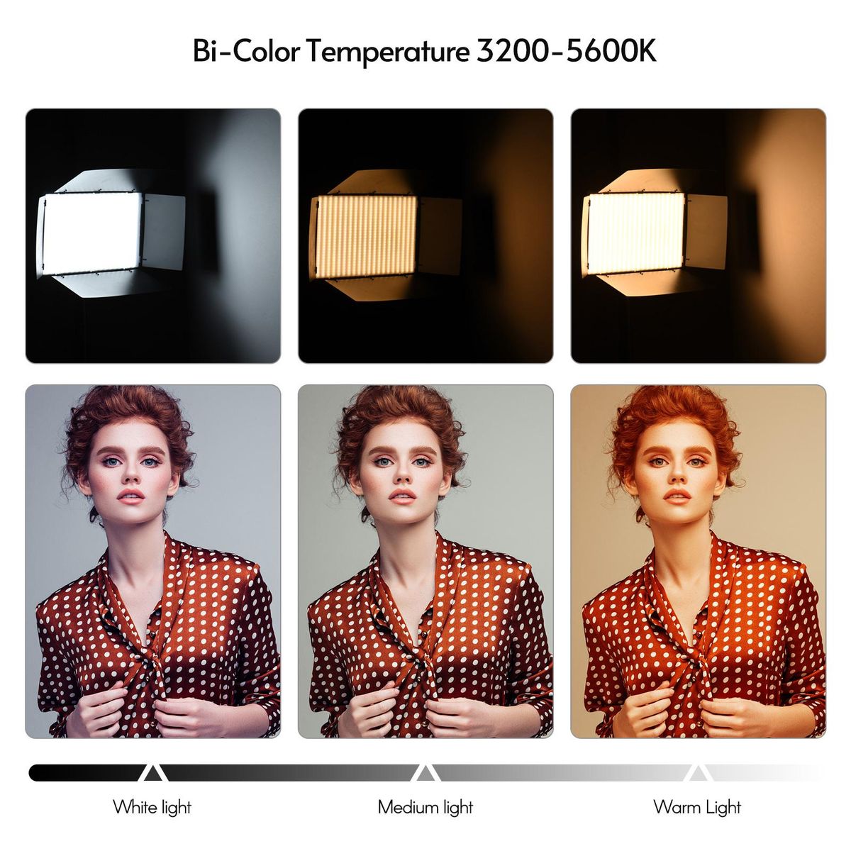 Andoer LED-800 LED Video Light Professional Photography Light Panel 800PCS Bright Light Beads Adjustable Bi-Color Temperature 3200-5600K Dimmable Brightness with Barndoor 1/4 Inch Screw Hole Ball Head Cold Shoe Mount for Outd