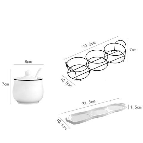 8PCS/Set Ceramic Seasoning Rack Cooking Tools