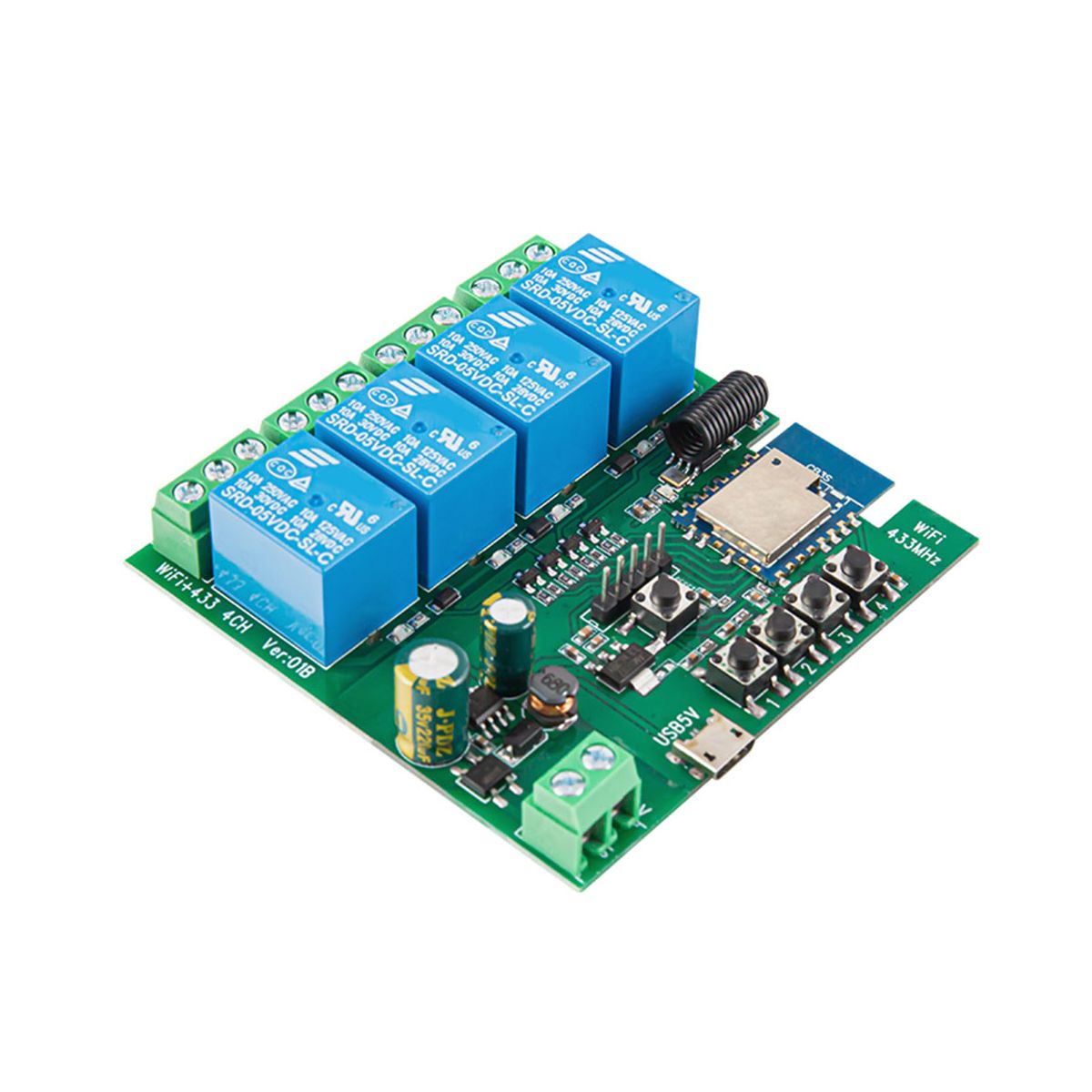 4CH Tuya WiFi Smart Switch DIY Timer 7-32V USB 5V 2.4G