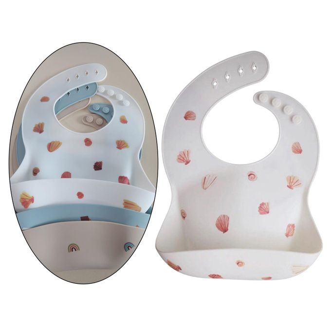 Waterproof Adjustable Silicone Bibs For Baby Toddler Feeding Shell