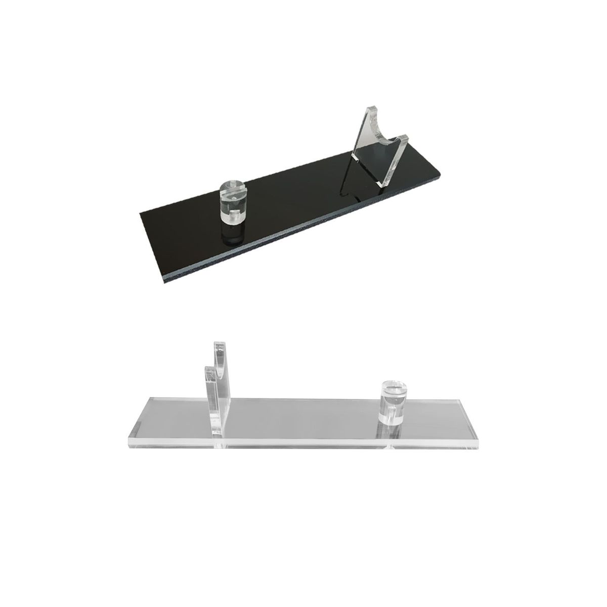 Acrylic Display Stand Sigle Layer Transparent Cutter Black