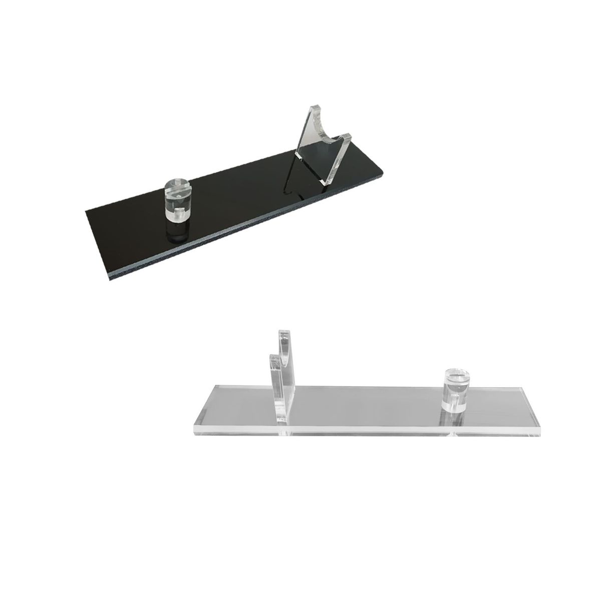 Acrylic Display Stand Sigle Layer Transparent Cutter Black
