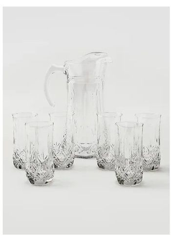 7-Piece Drink Set (Jug 1.8 L + 6 Tumblers 31 Cl) Serves 6