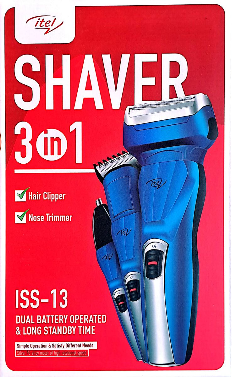 Rechargeable Shaver 3-in-1 (Clipper, Nose Trimmer & Shaver)
