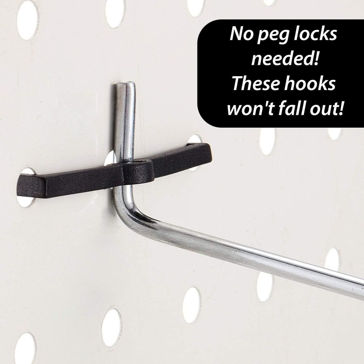 100 Pieces of Plastic Pegboard Hook Lock Pegboard Display Hook Storage Rack