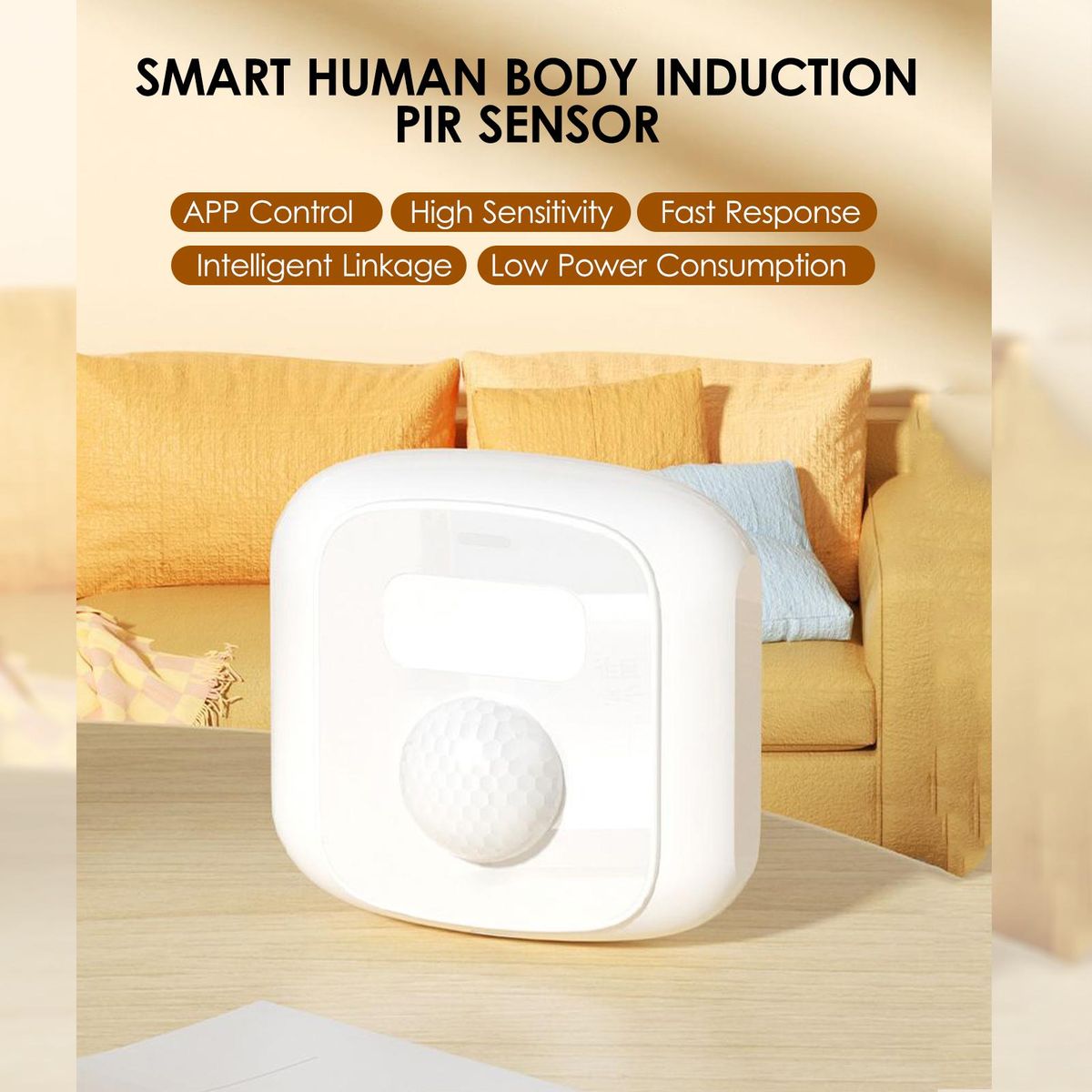 ZigBee Motion Sensor Alarm Smart Human Body Induction PIR Sensor 16.4Ft 120-degree Detection Range APP Control Real-time Monitoring Intelligent Linkage Home Security Device