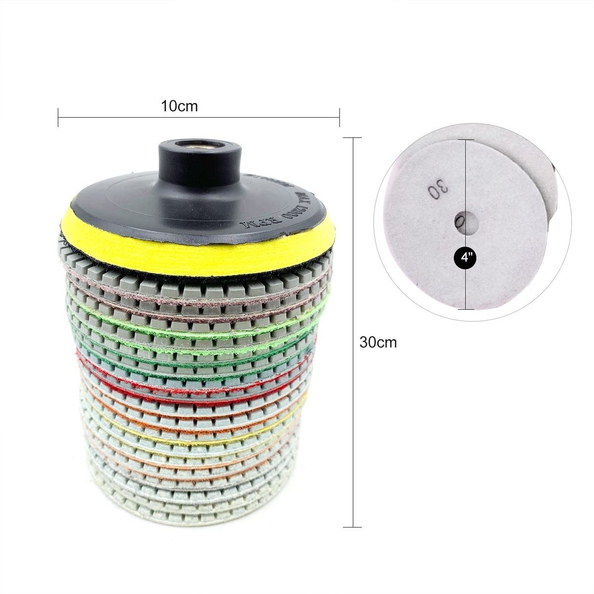 19-Pieces 4 Inch Diamond Polishing Pads With 1 Backer