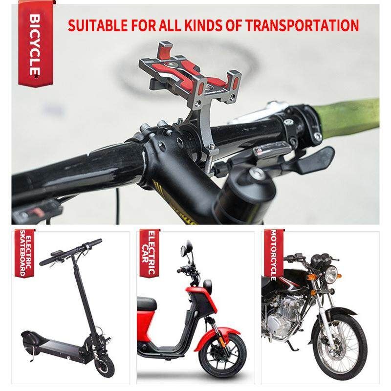 Bike Bicycle Motorcycle Mount Phone Holder Stand Aluminum Waterproof Adjustable SJJ-291D Black