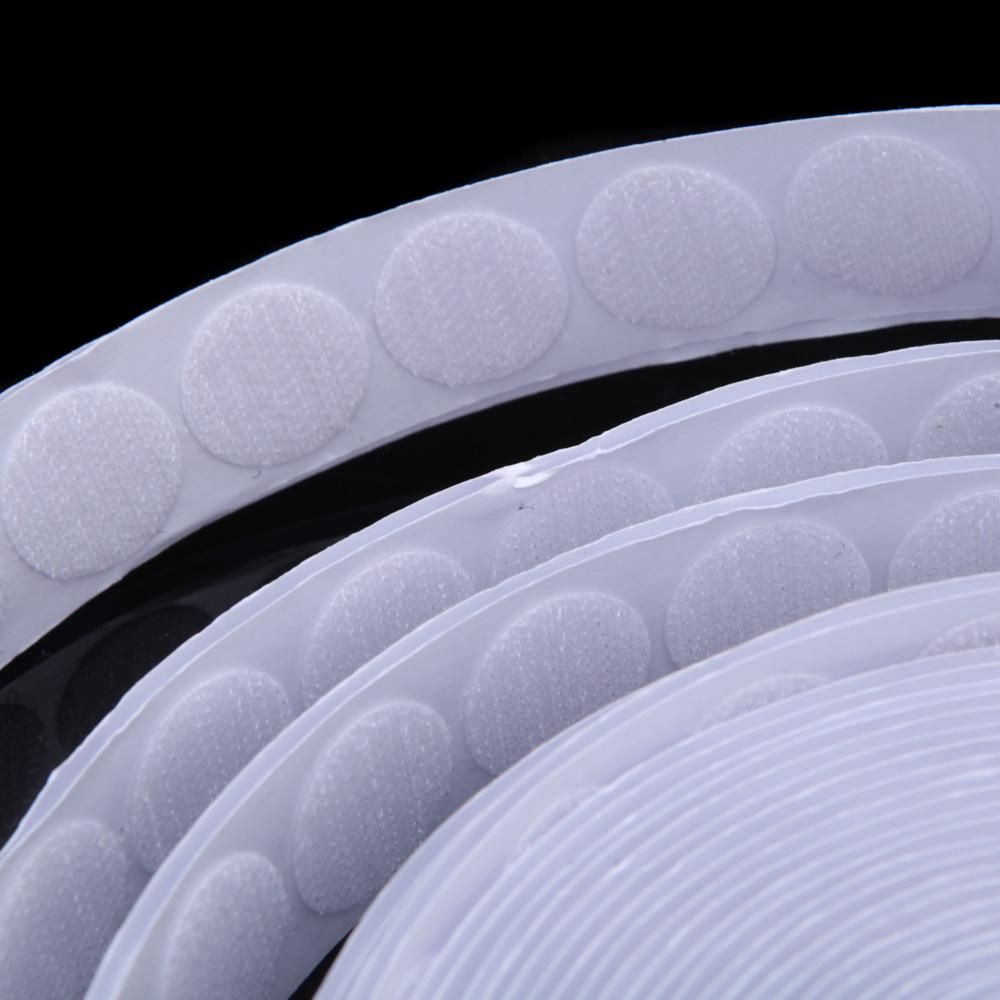 500pcs 20mm Dots Self Adhesive White Coins Hook and Loop Sticky Stick-On
