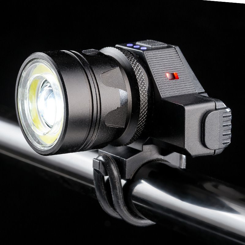 New T6 Bicycle Headlight Warning Light Zoom Aluminum Alloy