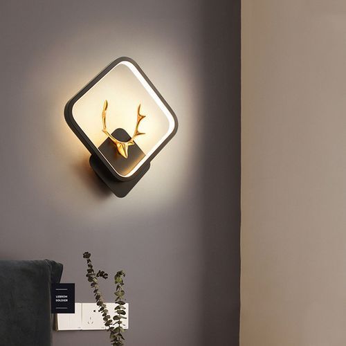 Nordic Modern Deer Head Wall Sconce, Indoor Decorative Light Fixture