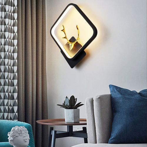 Nordic Modern Deer Head Wall Sconce, Indoor Decorative Light Fixture