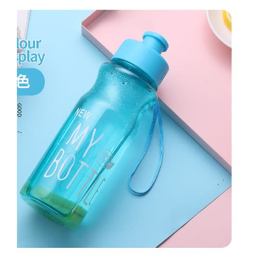 600ml Portable Plastic Water Bottle- Blue