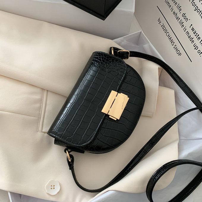Temperament Lo K Bu Kle Saddle Bag  Ple And Versatile One-Shoulder Messenger Bag Women'S Small Bags-bla K