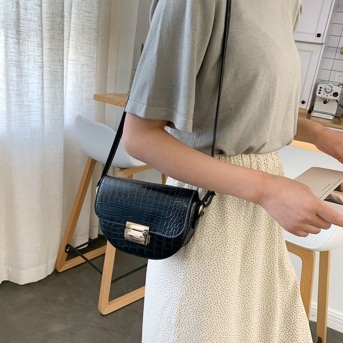 Temperament Lo K Bu Kle Saddle Bag  Ple And Versatile One-Shoulder Messenger Bag Women'S Small Bags-bla K