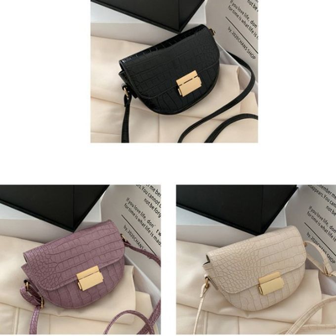 Temperament Lo K Bu Kle Saddle Bag  Ple And Versatile One-Shoulder Messenger Bag Women'S Small Bags-bla K