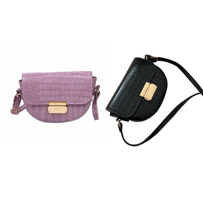 Temperament Lo K Bu Kle Saddle Bag  Ple And Versatile One-Shoulder Messenger Bag Women'S Small Bags-bla K