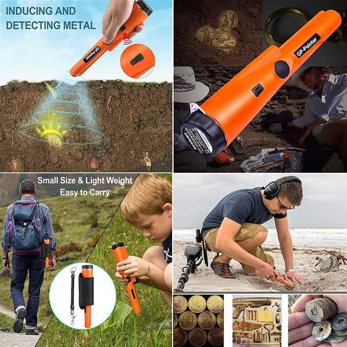 Professional Metal Detector Buzzer Vibration Handheld Search Treasure - Yellow