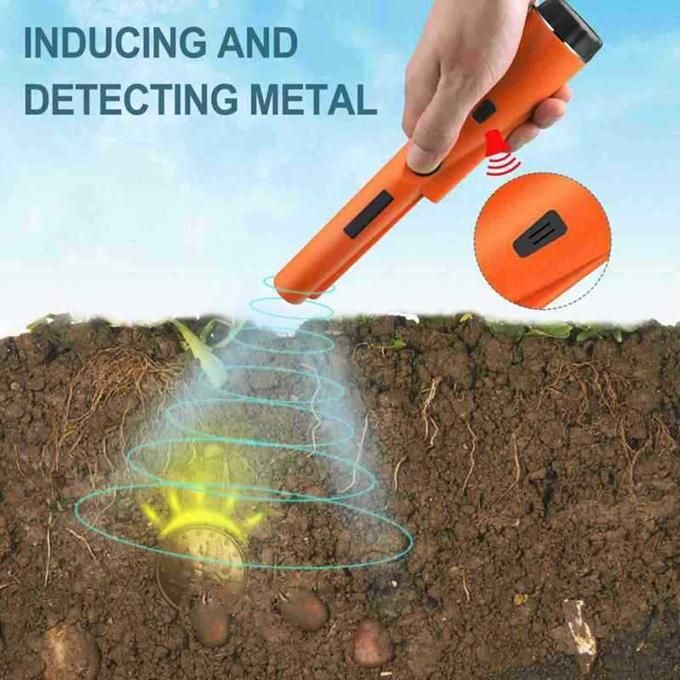 Professional Metal Detector Buzzer Vibration Handheld Search Treasure - Yellow