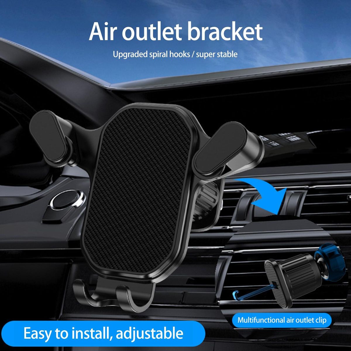 1 Set Car Phone Holder Horizontal And Vertical Air Vent Phone Navigation Rack