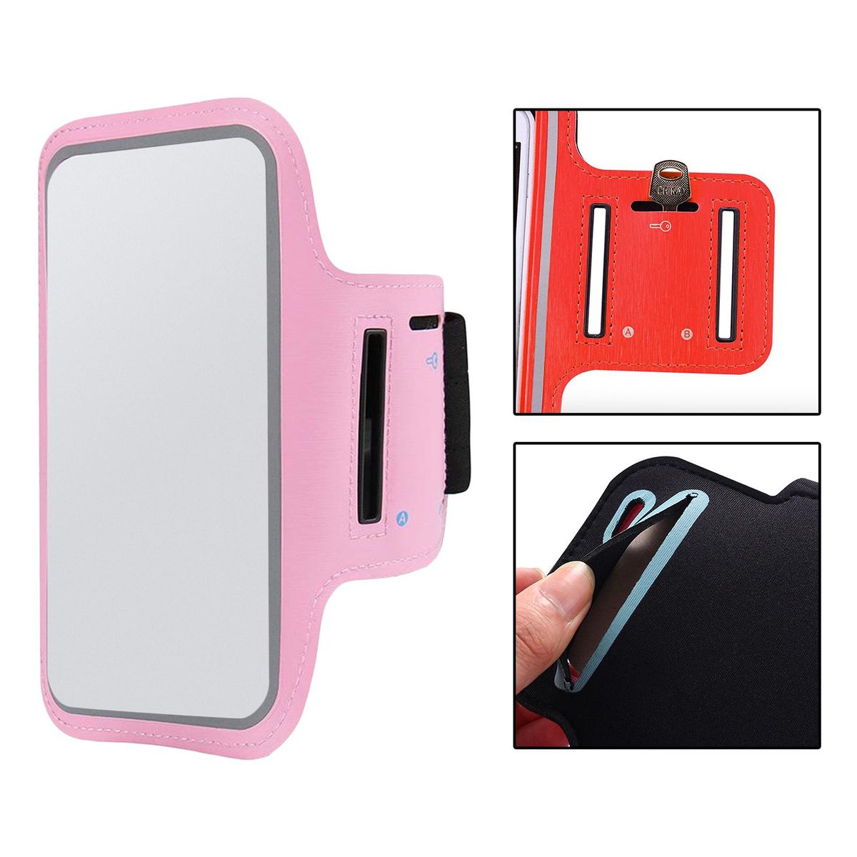 Phone Wrist Armband Outdoor Exercise Holder Waistband Cycling Pink