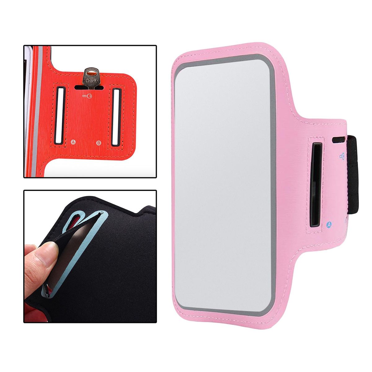Phone Wrist Armband Outdoor Exercise Holder Waistband Cycling Pink