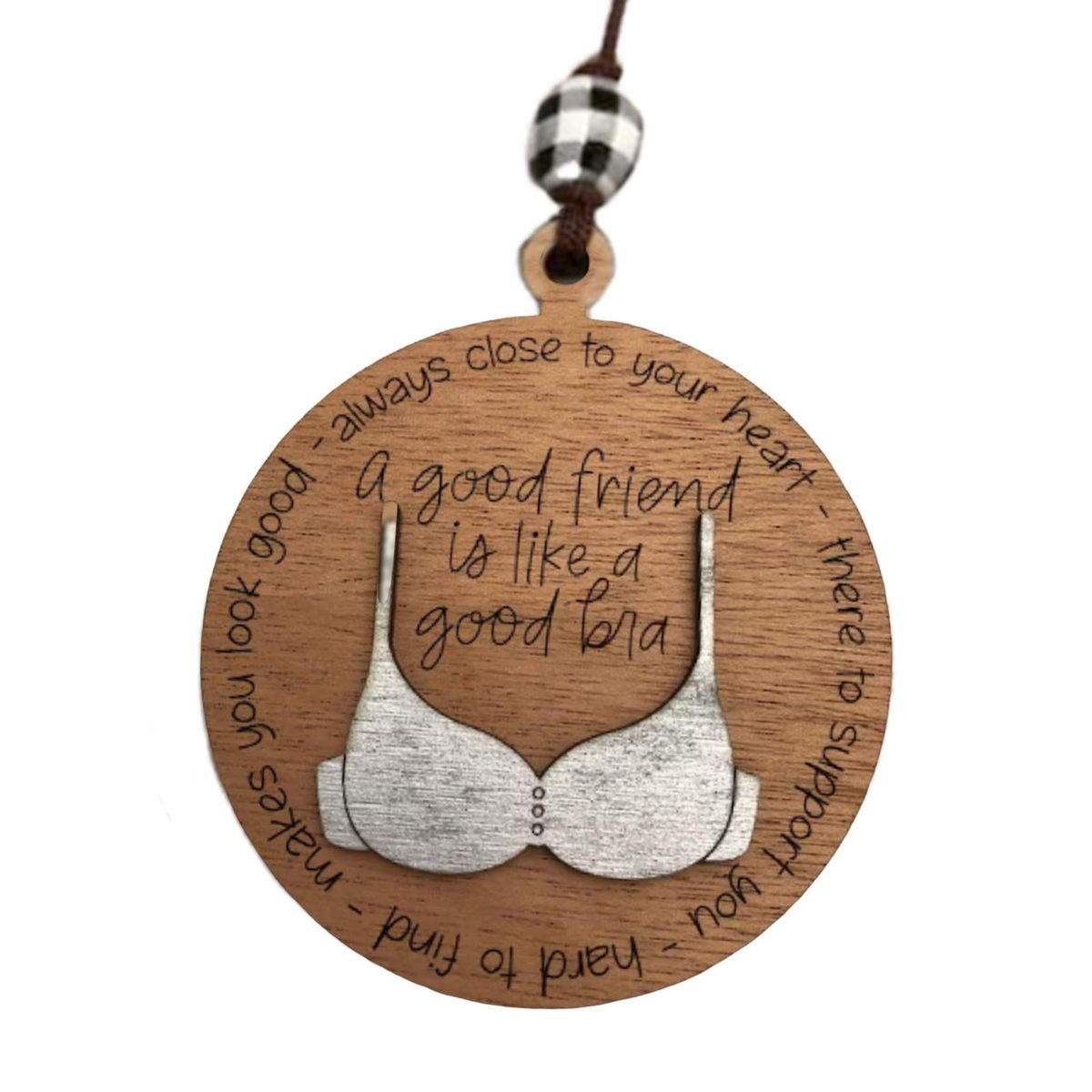 Christmas Craft Bff Bra Bowknot Wooden Hanging Ornament A Friend A White