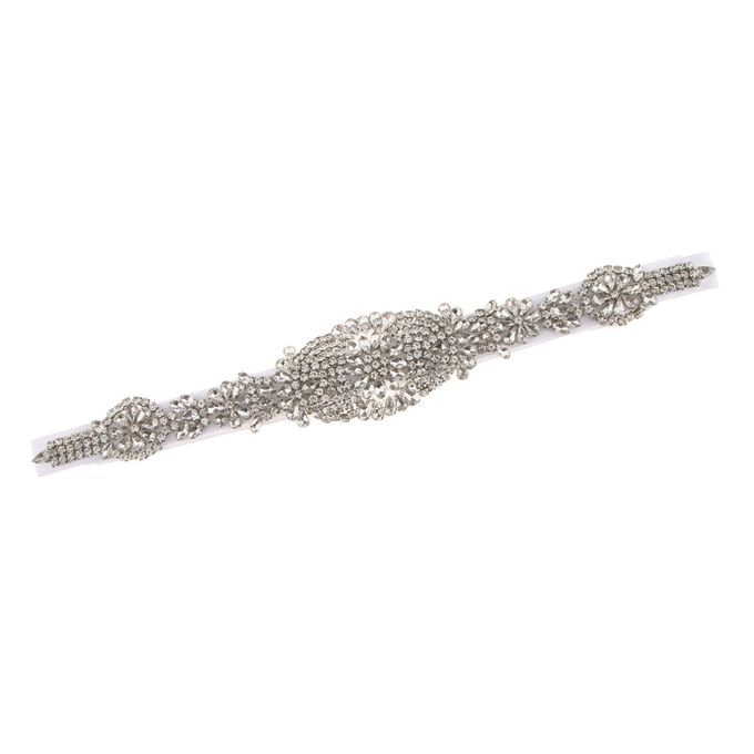 Luxury Rhinestone Wedding Dress Belt  Diamante Waist Applique White