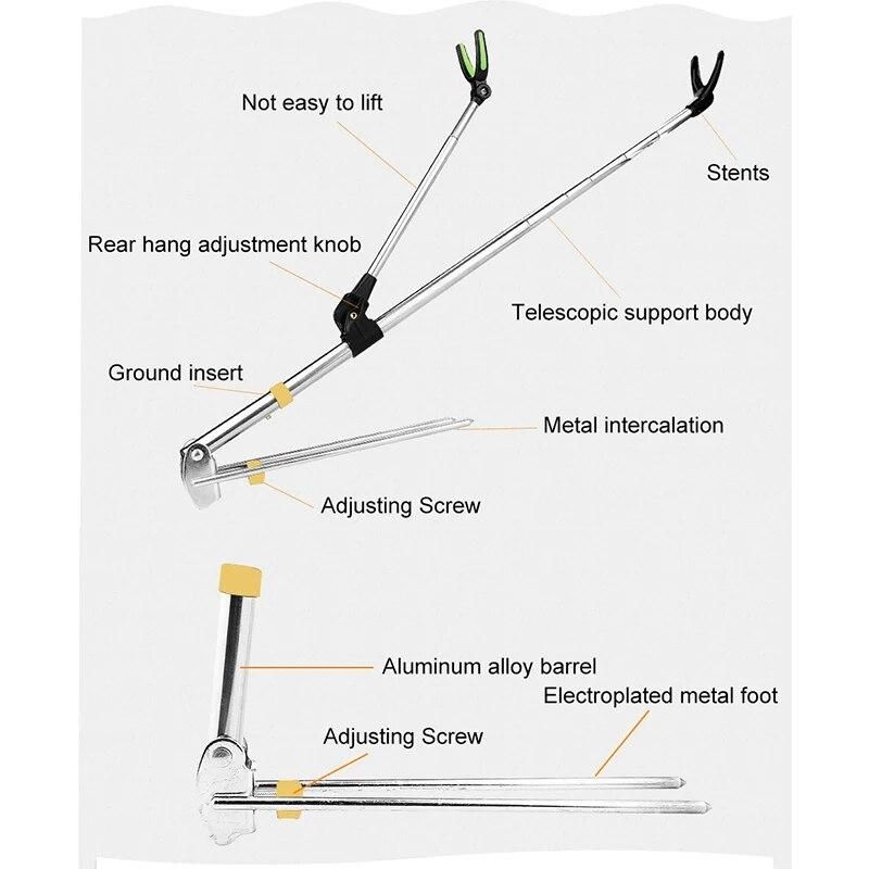 Fish Rod Holder Stand Adjustable Fishing Rods Holder Telescoping Fishing Tool Hand Rod Brackets