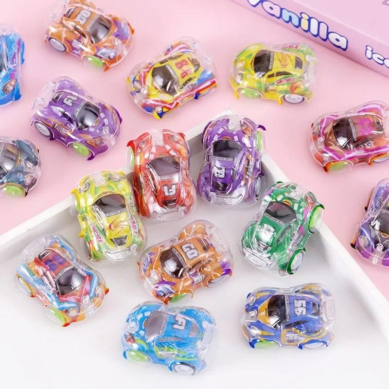 5Pcs Children's Inertia Toy Car Creative Fun Double Layer Transparent Graffiti Mini Pull Back Car Small Car Boy Birthday Gifts