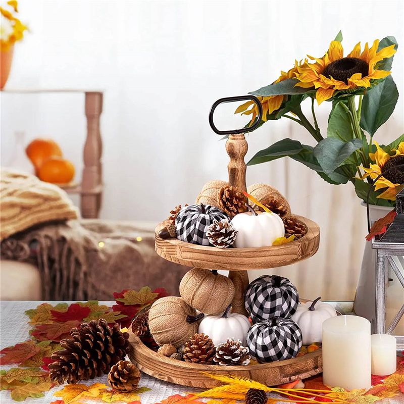 12Pcs Assorted Pumpkins Artificial Farmhouse Harvest Pumpkins for Fall Wedding Thanksgiving Decoration B