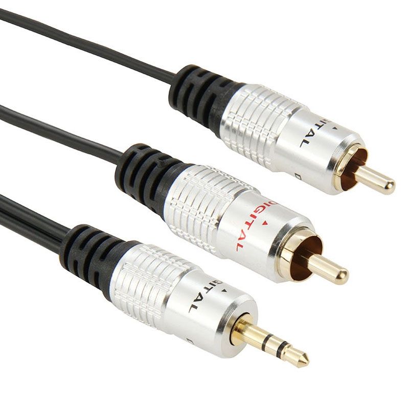3.5mm Jack Stereo To 2 Male Audio Cable, Length: 3m