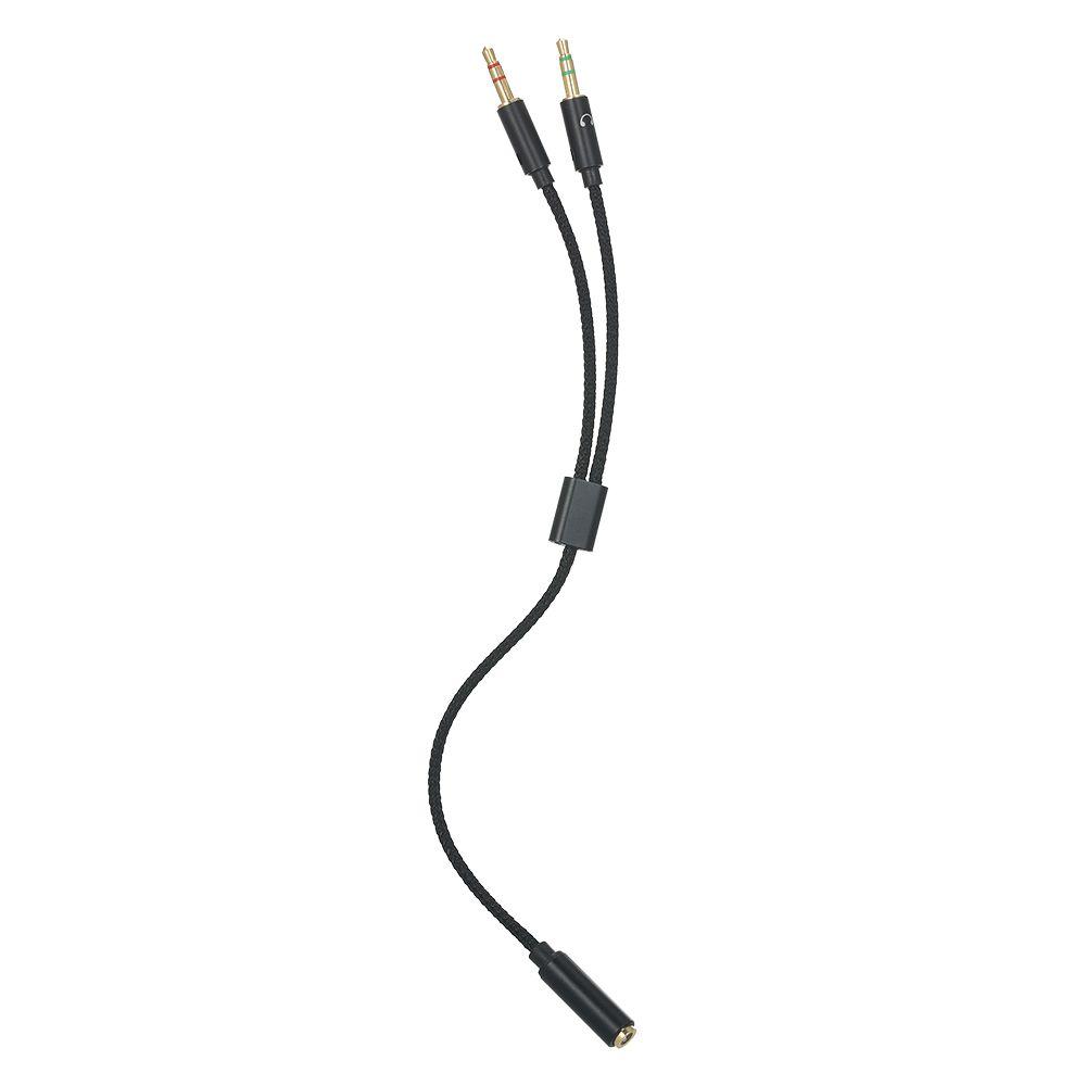 2 In 1 3.5MM Jack 1 Female To 2 Male Adapter Cable Stereo