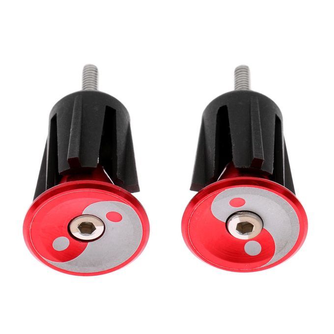 1 Pair Aluminum Bike Bicycle Handlebar Grips   Plug Handle Bar Red