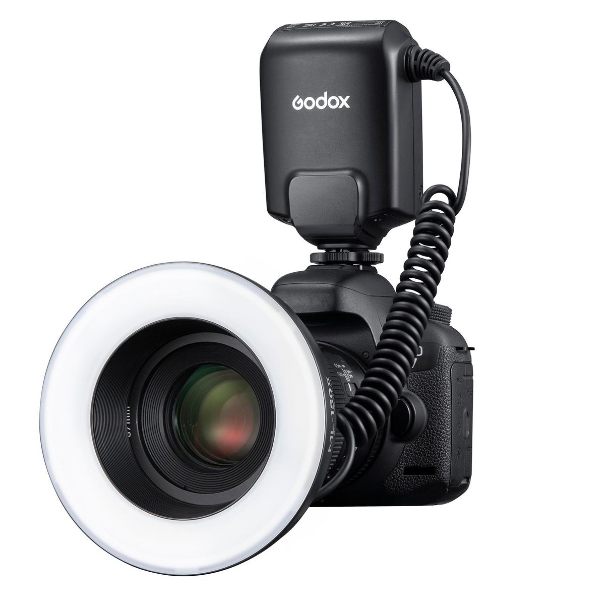 Godox ML-150II Universal Macro Ring Flash Light 11 Levels Adjustable Brightness GN12 Fast Recycle with 8pcs Adapter Rings Replacement for Canon Nikon Sony DSLR Camera
