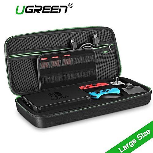 Carrying Case For Nintendo Switch, W/ Carved Protective Foam Lining Shockproof Travel Case Bag For Nintendo Switch Console, Dock, AC Wall Charger, Grip And Joy-con, 20 Game Cards, Cables-Large Size By HonTai