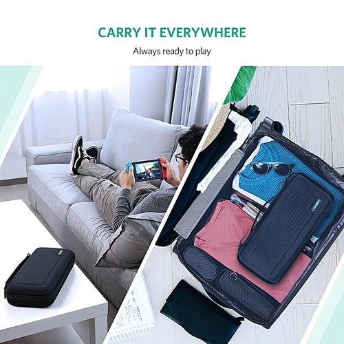 Carrying Case For Nintendo Switch, W/ Carved Protective Foam Lining Shockproof Travel Case Bag For Nintendo Switch Console, Dock, AC Wall Charger, Grip And Joy-con, 20 Game Cards, Cables-Large Size By HonTai