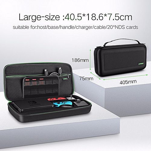 Carrying Case For Nintendo Switch, W/ Carved Protective Foam Lining Shockproof Travel Case Bag For Nintendo Switch Console, Dock, AC Wall Charger, Grip And Joy-con, 20 Game Cards, Cables-Large Size By HonTai