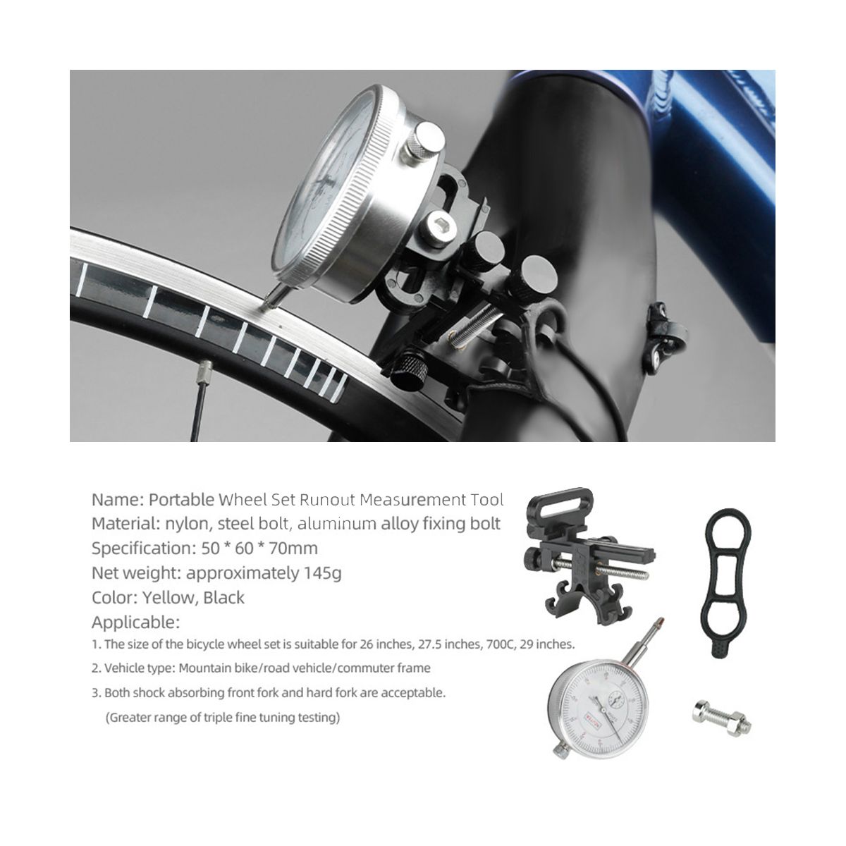 Bicycle Wheel Truing Stand Road Bike Wheel Repair Tool Percentage Table Bike Rims Adjustment Cycling Accessories-B