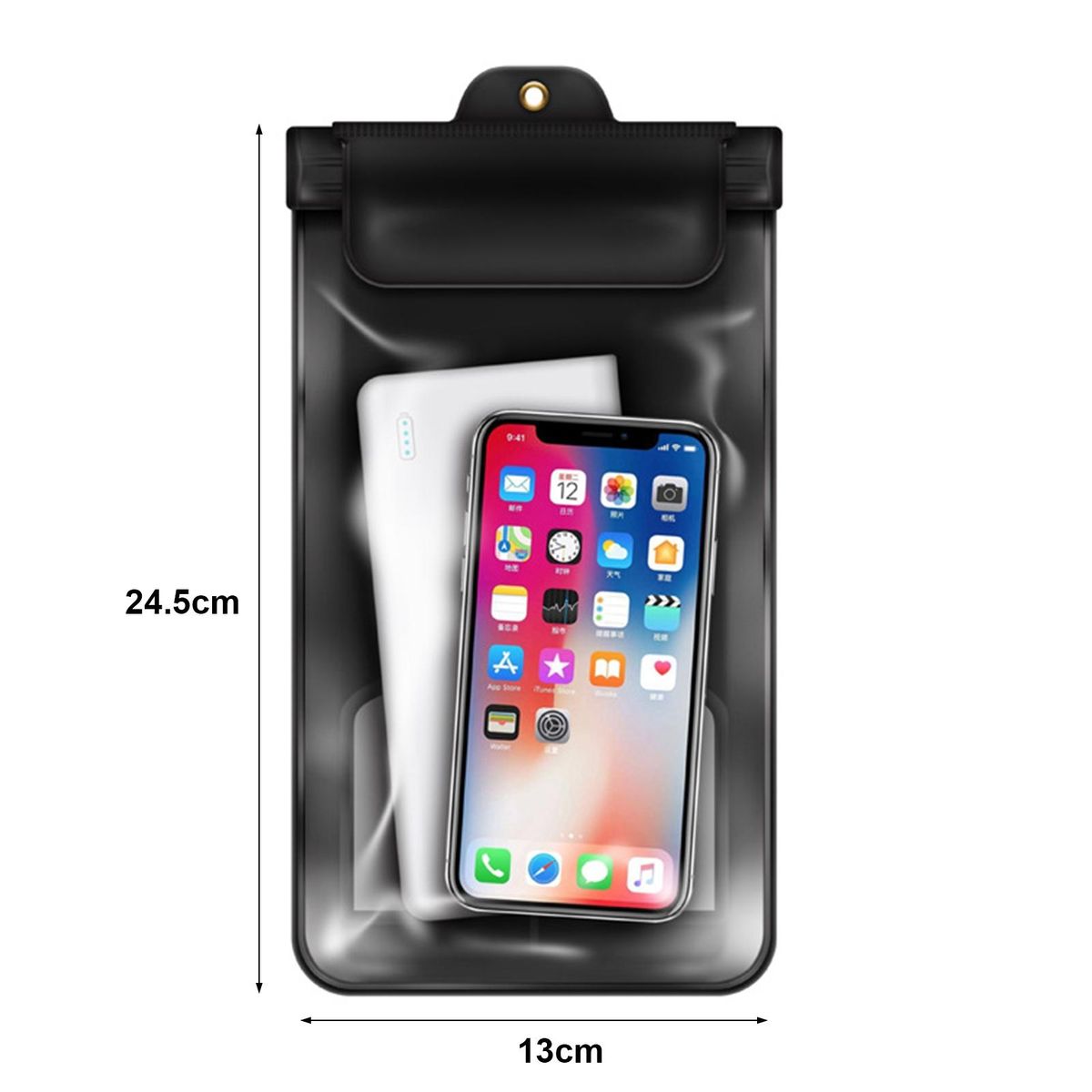 1 Set Phone Waterproof Bag Transparent Window Mobile Phone Bag Black