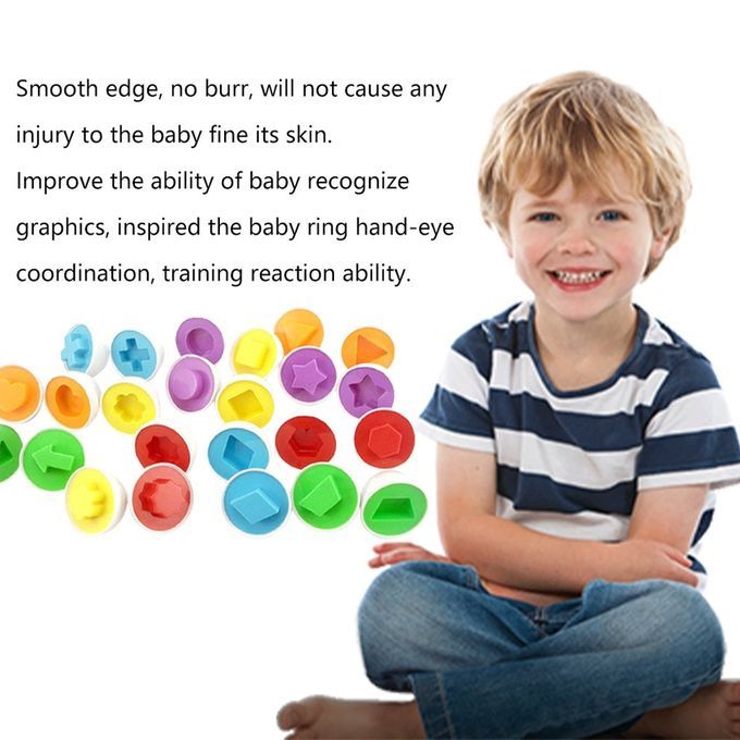 6p S/set Eggs Toys Wise Pretend Puzzle Eggs Baby Kid Egg Mat Hing Puzzles Toys-random