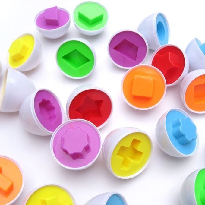 6p S/set Eggs Toys Wise Pretend Puzzle Eggs Baby Kid Egg Mat Hing Puzzles Toys-random