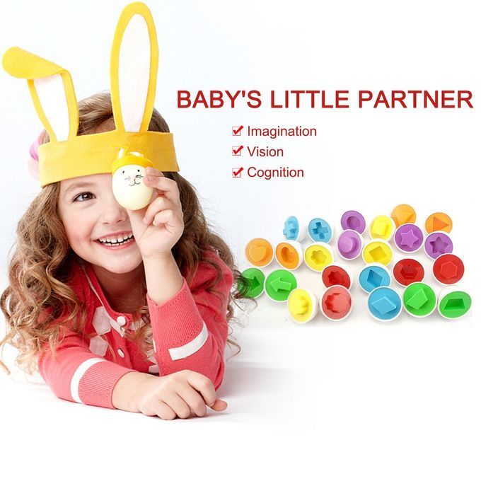 6p S/set Eggs Toys Wise Pretend Puzzle Eggs Baby Kid Egg Mat Hing Puzzles Toys-random
