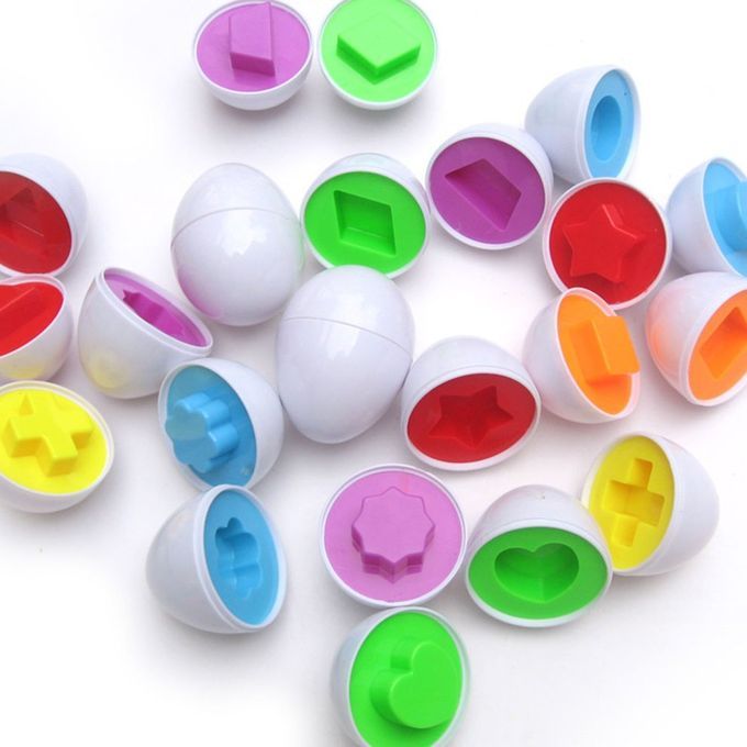 6p S/set Eggs Toys Wise Pretend Puzzle Eggs Baby Kid Egg Mat Hing Puzzles Toys-random