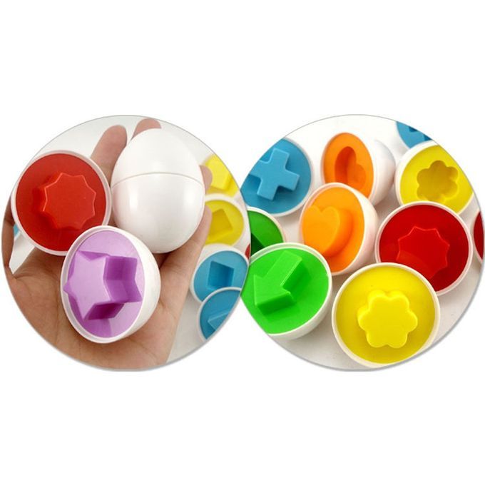6p S/set Eggs Toys Wise Pretend Puzzle Eggs Baby Kid Egg Mat Hing Puzzles Toys-random