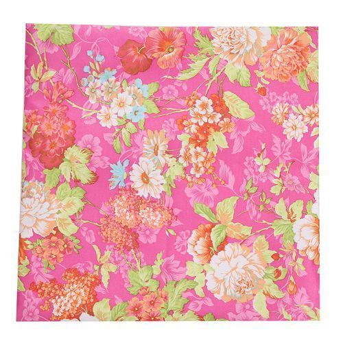 Floral Print Square Suede Bed Cushion Cover Throw P Hot Pink