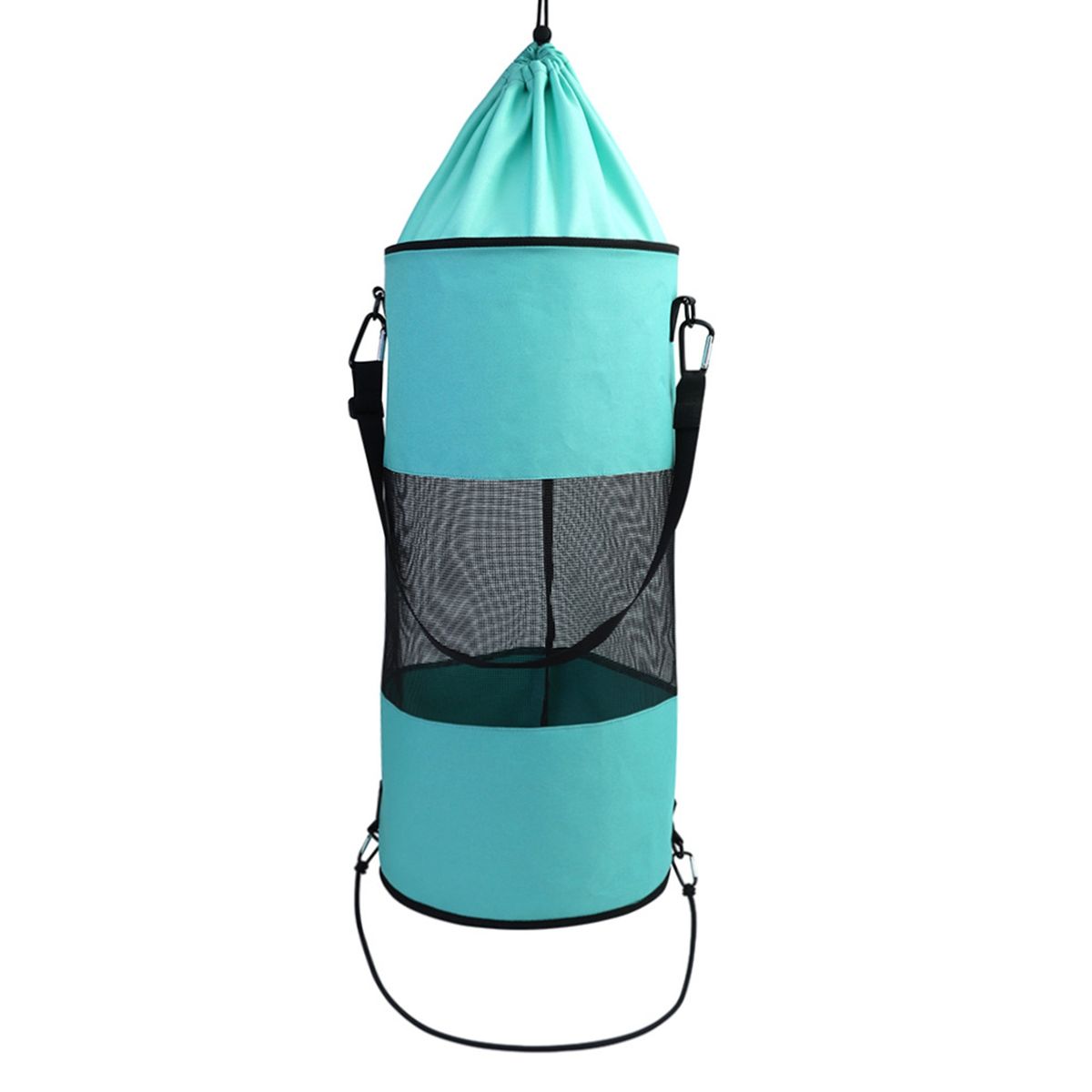 Boats Garbage Bag Breathable Mesh Bag Foldable Clothes Blue
