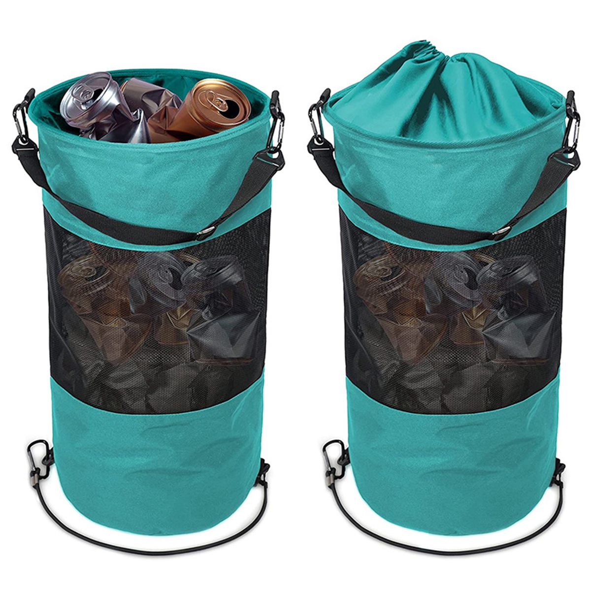 Boats Garbage Bag Breathable Mesh Bag Foldable Clothes Blue